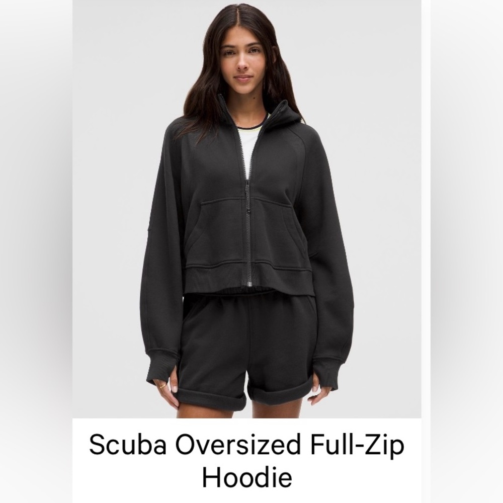 Lululemon black cropped scuba oversized